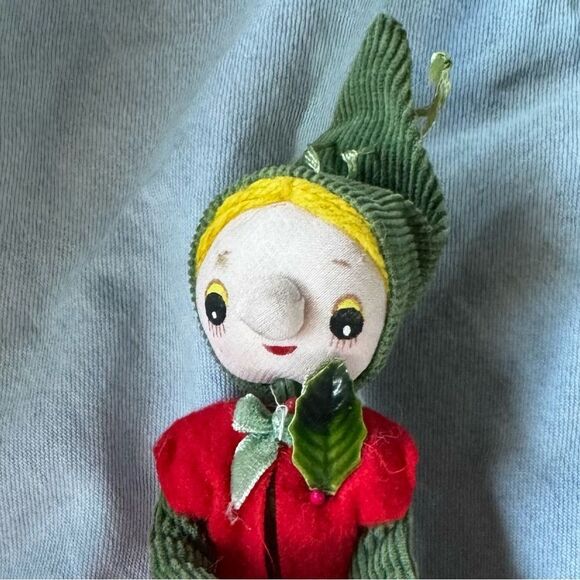 Vintage Christmas Pixie Elf for Stocking Wreath 6” JAPAN RARE 1950’s Poseable - Picture 2 of 2